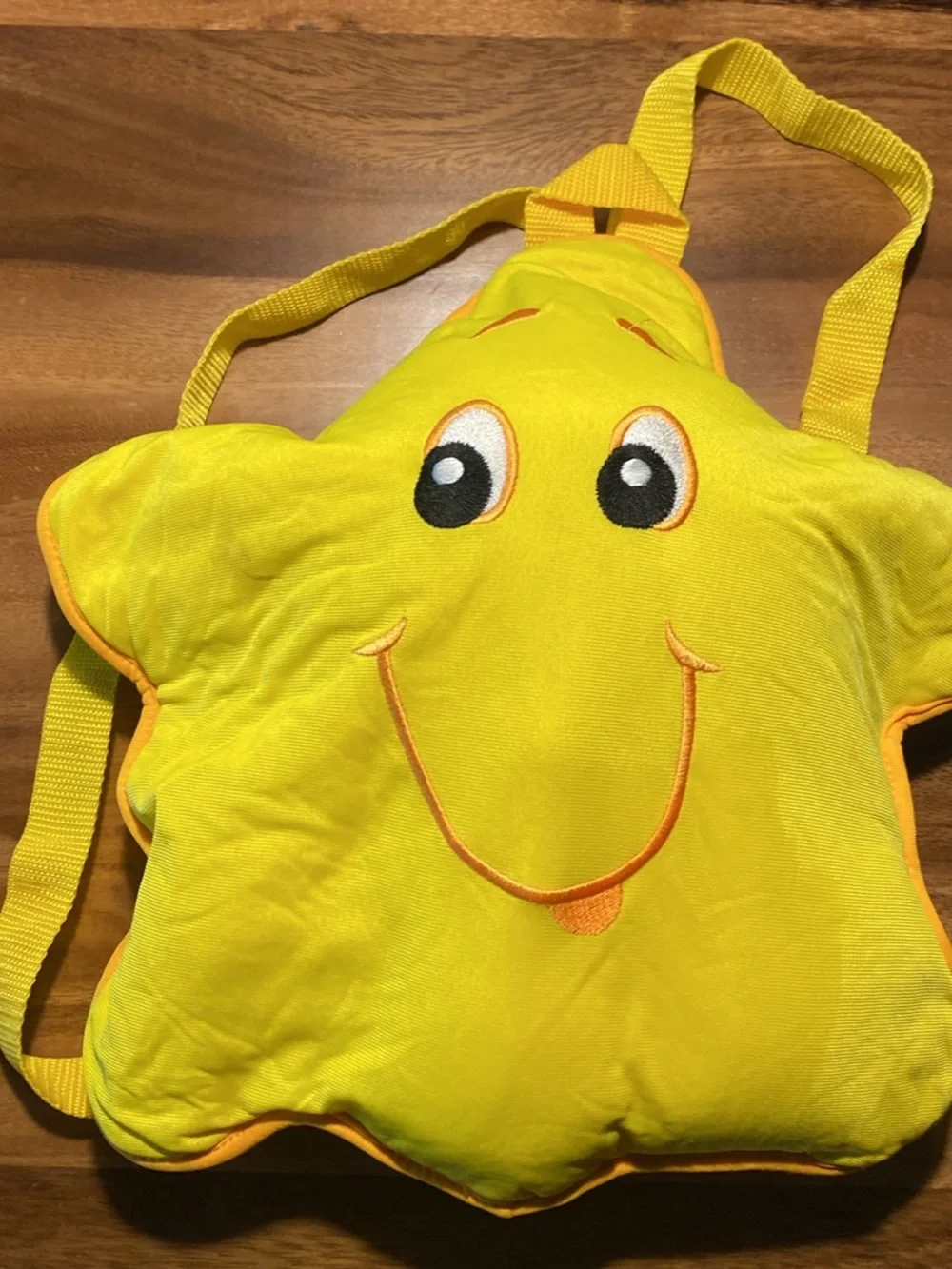 Care Bears Light Blue Plush Backpack Bear with Yellow Rainbow Belly